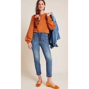 Pilcro and the Letterpress Blue Ankle Cropped Jeans